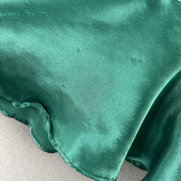 Vintage Victorias Secret Nightie Womens Large Green Satin Lace Gold Label Fairy - Picture 13 of 13